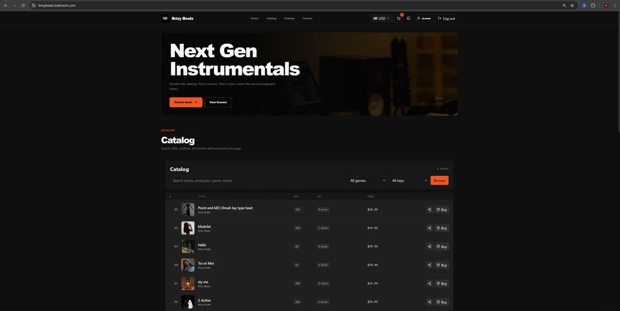 Brand‑first storefronts: a storefront on brizybeatz.trakroom.com